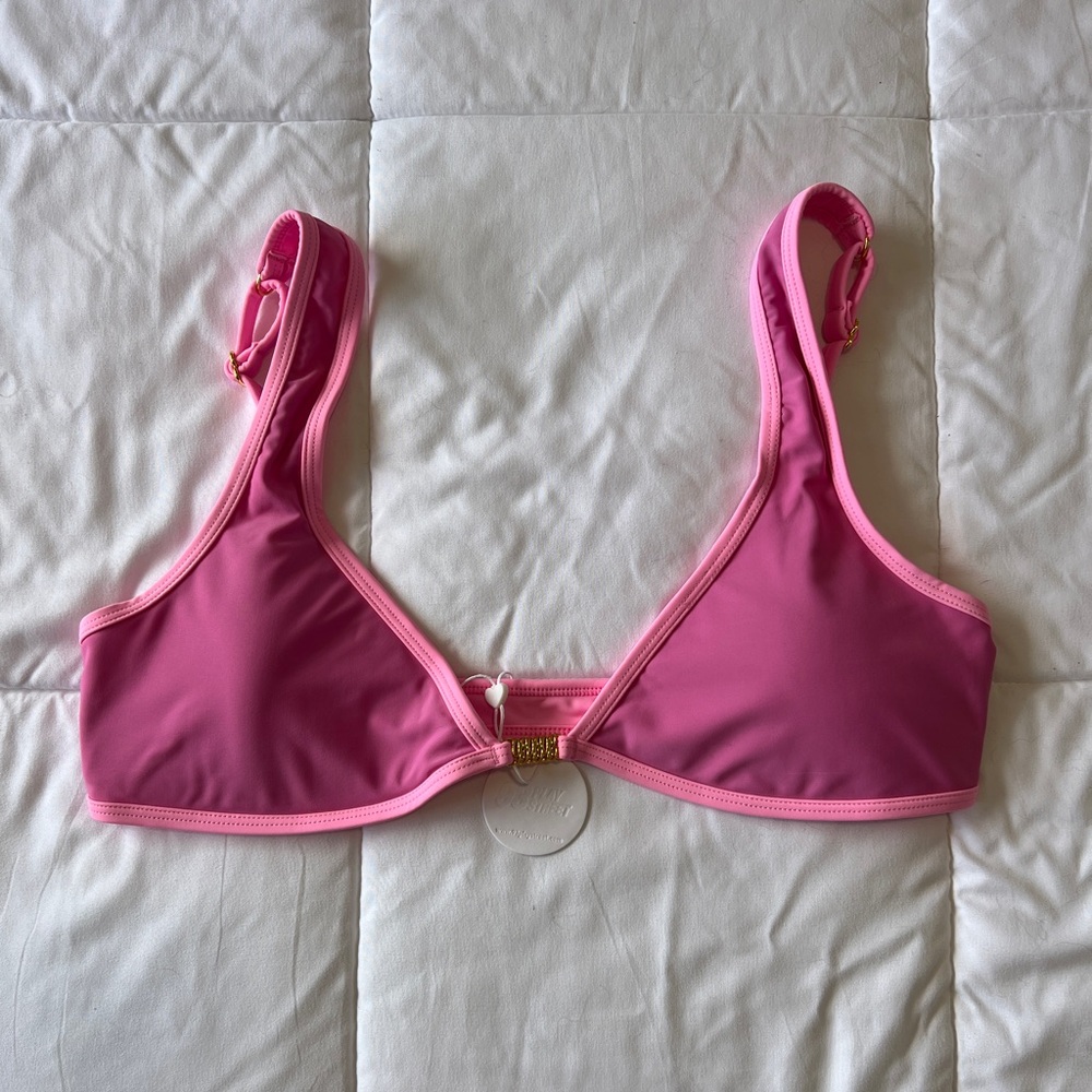 93 Play Street - Amelia Poppy Pink ‘93’ Minimal Bikini Top - 2XL - NWT